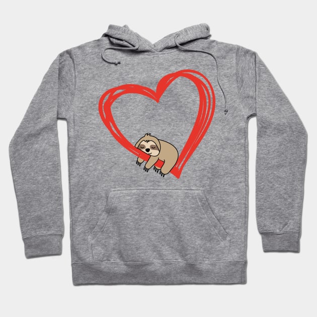 'Sloth Heart Valentines' Sweet Valentines Lovers Hoodie by ourwackyhome